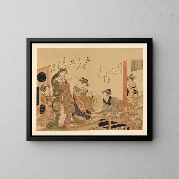 Obras maestras seleccionadas de la escuela Ukiyo-e Pl06 - Shinichi Tajima — cuadro enmarcado en la pared