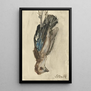 Sientje Mesdag Van Houten - Dood vogeltje hangend aan zijn poten.webp