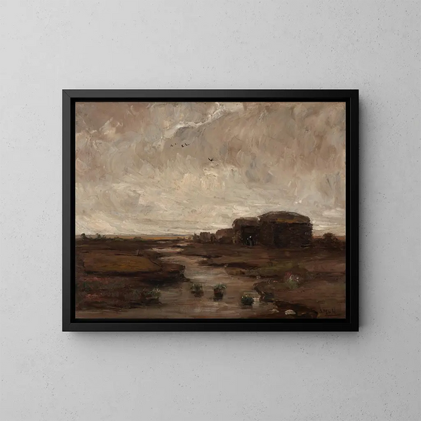 Landscape painting in tonal shades - Sientje Mesdag van Houten — framed artwork on a wall