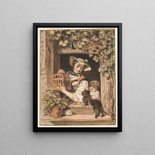Sigmund Freudenberger - Buerin mit Kind am Fenster.webp