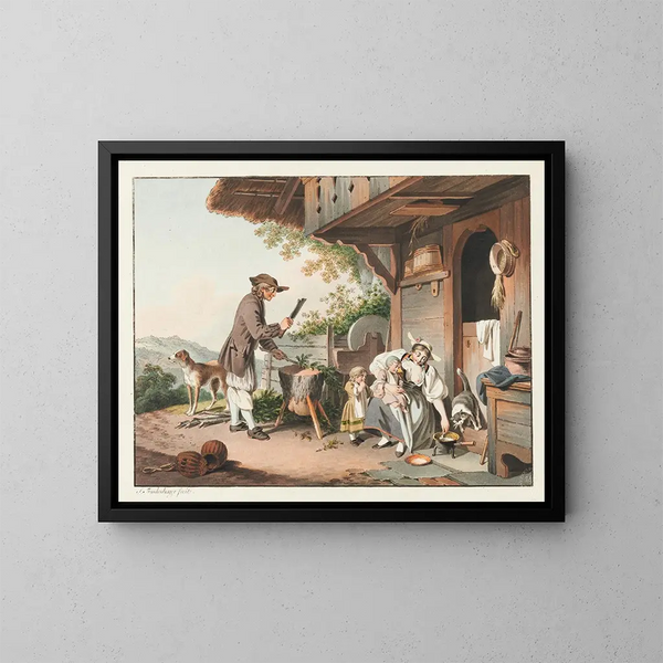 Les Soins maternels - Sigmund Freudenberger — framed artwork on a wall