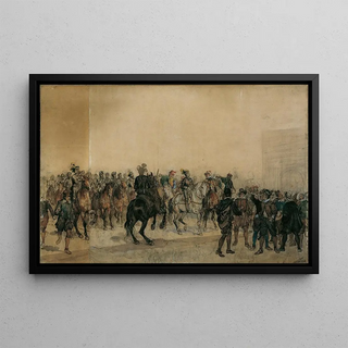 Sigmund LAllemand - Die Ankunft der Krassiere Henri Duval Graf von Dampierres im Burghof.webp
