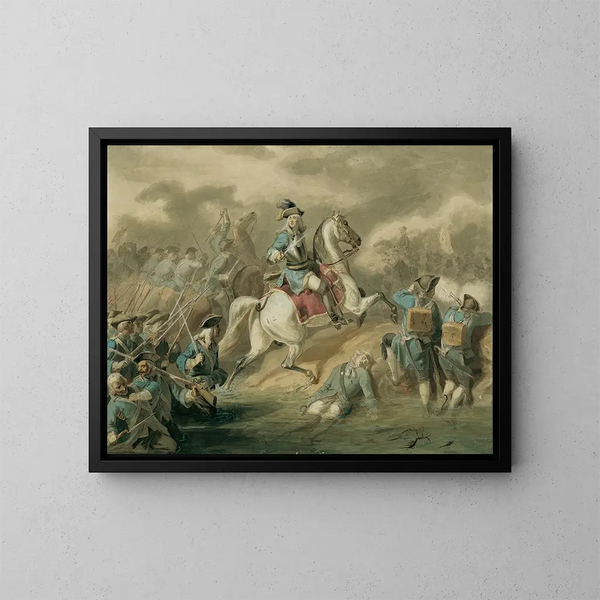 Hero of the Battle in the Foreground - Sigmund L'Allemand — framed artwork on a wall