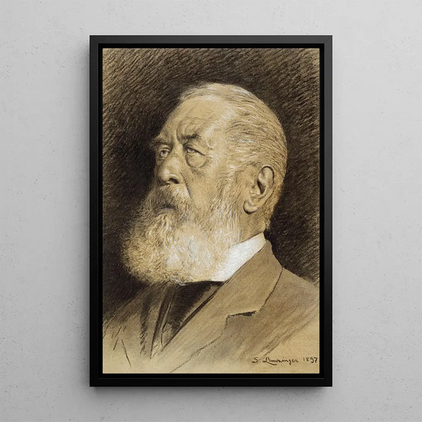 Retrato de Arnold Böcklin - Sigmund Landsinger — cuadro enmarcado en la pared