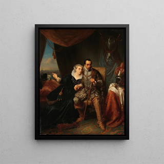 Simon Opzoomer - Magdalena Moons Begs her Fianc Francisco Valdez to Postpone the Storming of Leiden another night 1574.webp