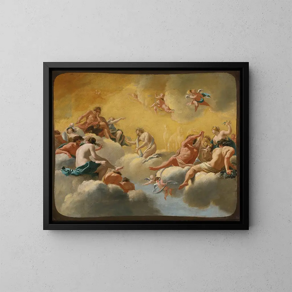 L'Assemblée des dieux - Simon Vouet — cuadro enmarcado en la pared