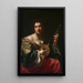 Mujer tocando la guitarra - Simon Vouet — cuadro enmarcado en la pared