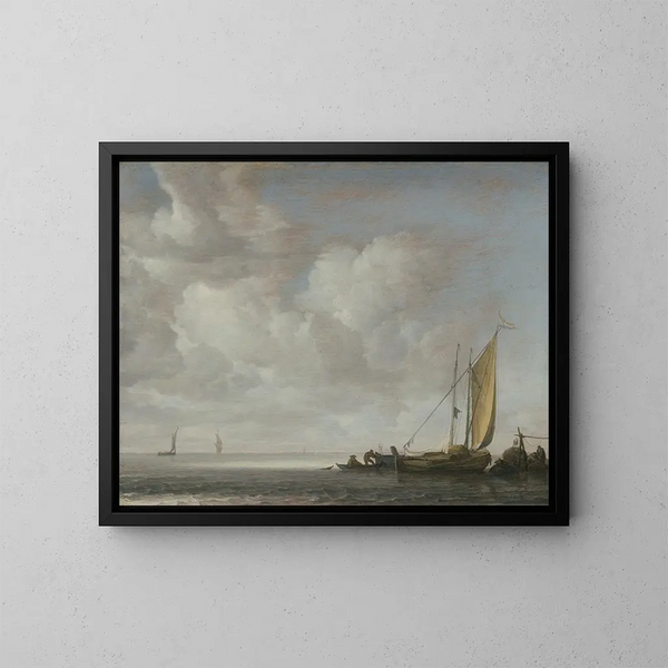 de calma marina - Simon de Vlieger — cuadro enmarcado en la pared