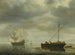 a master and a frigate saluting on a calm sea - Simon de Vlieger — artwork view