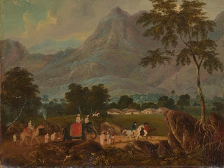 Sir Charles DOyly - The road from Calcutta to Patna with an elephant and a camel.webp