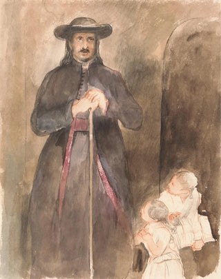 Sir David Wilkie - A Priest with Two Children.webp