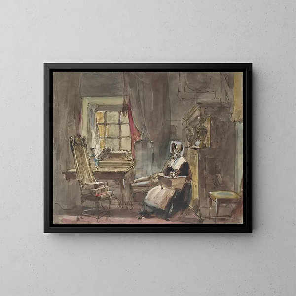 A vintage period room - Sir David Wilkie — framed artwork on a wall