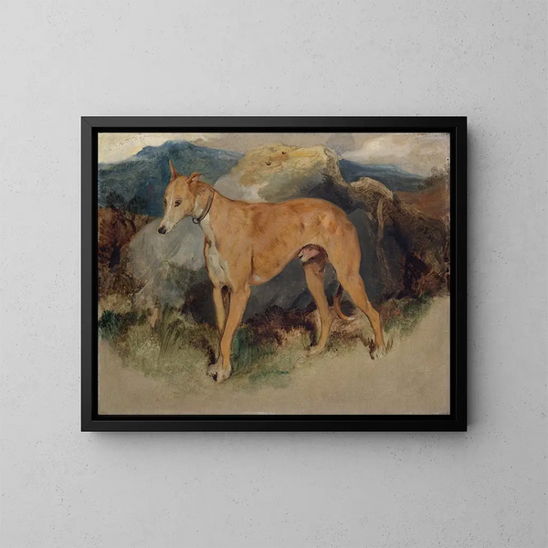 Un perro de caza escocés - Sir Edwin Henry Landseer — cuadro enmarcado en la pared