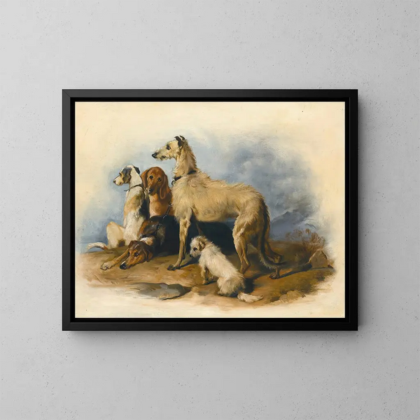 Perros de las Tierras Altas - Sir Edwin Henry Landseer — cuadro enmarcado en la pared