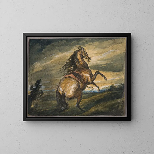 Caballo cabreado - Sir Edwin Henry Landseer — cuadro enmarcado en la pared