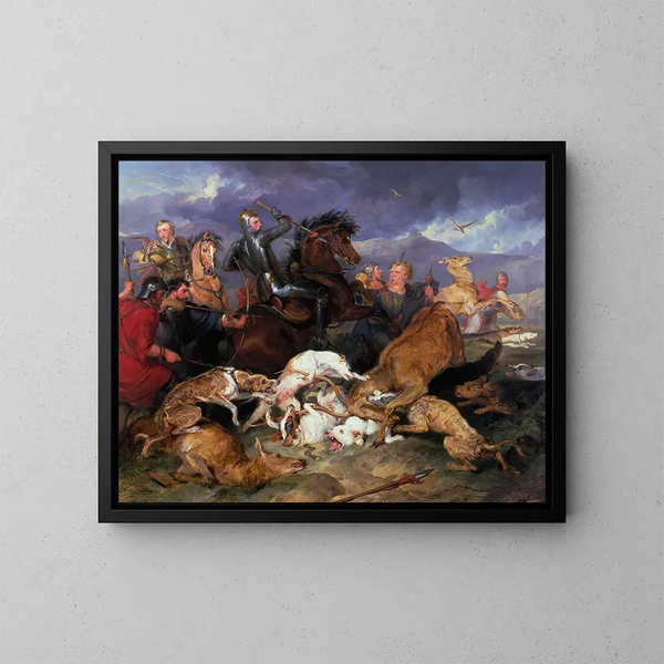 La caza de Chevy Chase - Sir Edwin Henry Landseer — cuadro enmarcado en la pared