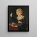 Retrato de un joven niño jugando con un castillo de cartas - Sir George Chalmers — cuadro enmarcado en la pared