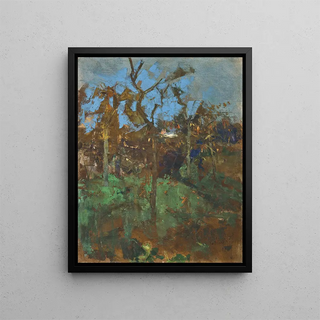 Sir George Clausen - Autumn landscape Trees.webp