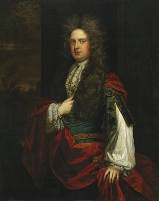 Sir Godfrey Kneller - Portrait of a Gentleman Dressed in Blue with a Red Mantle.webp