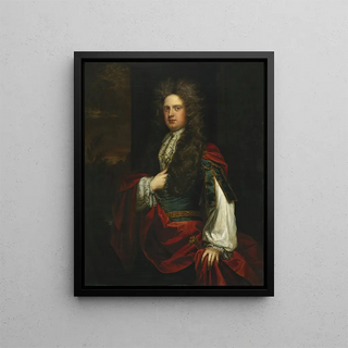Sir Godfrey Kneller - Portrait of a Gentleman Dressed in Blue with a Red Mantle.webp