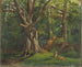 Forest scene painting with rabbits - Sir Hubert von Herkomer — artwork view