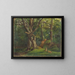 Forest scene painting with rabbits - Sir Hubert von Herkomer — framed artwork on a wall