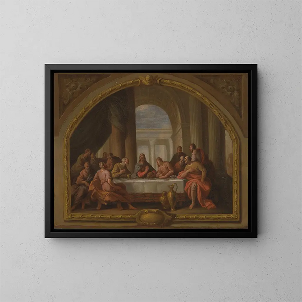 Esquisse para La Cena de Santa María en Weymouth - Sir James Thornhill — cuadro enmarcado en la pared