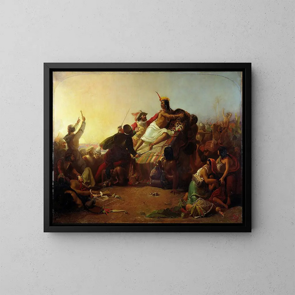 Pizarro impactante del Inca de Perú - Sir John Everett Millais — cuadro enmarcado en la pared