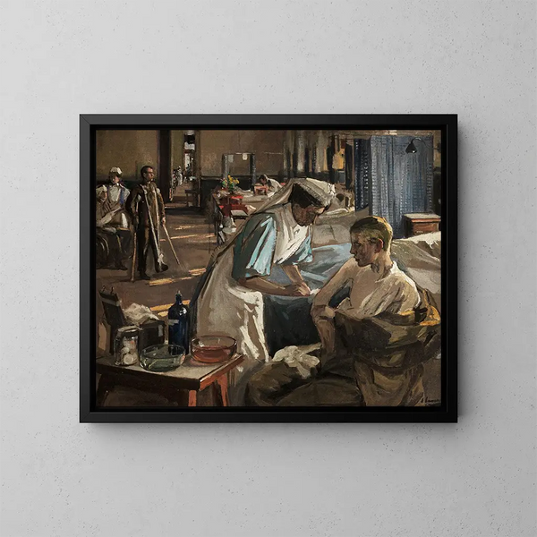 Hospital de Londres - Sir John Lavery — cuadro enmarcado en la pared