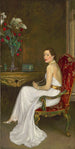 La dama en blanco, vizcondesa Wimborne - Sir John Lavery — vista de la obra