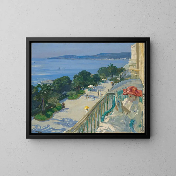 La Terrasse à Cap d'Ail - Sir John Lavery — cuadro enmarcado en la pared