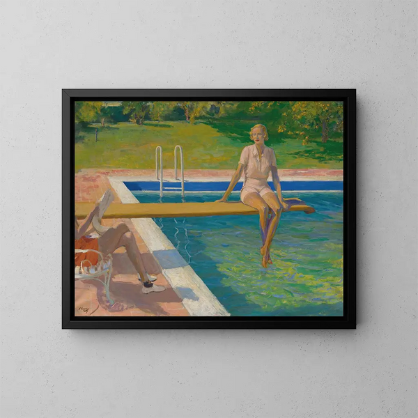 La vizcondesa de Castlerosse en Palm Springs - Sir John Lavery — cuadro enmarcado en la pared