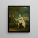 Portrait of Master William Cavendish standing astride a black dog in a landscape - Sir Joshua Reynolds — framed artwork on a wall