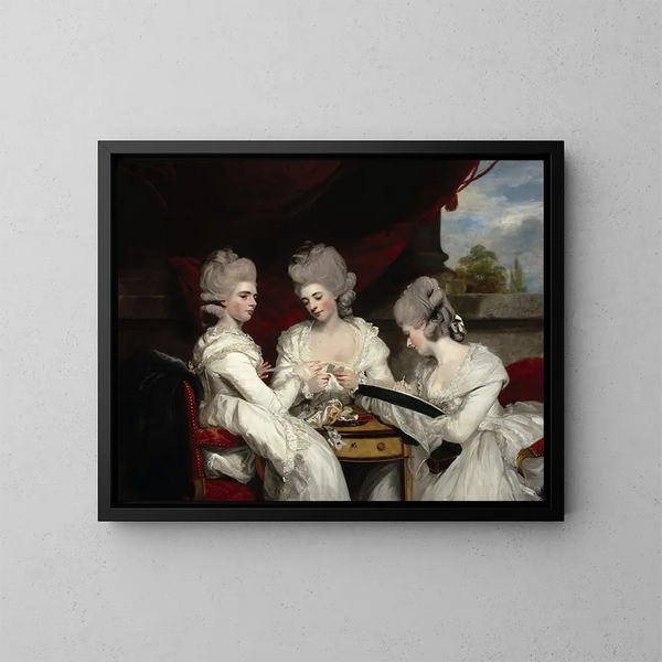 Las damas Waldegrave - Sir Joshua Reynolds — cuadro enmarcado en la pared