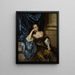 Retrato de Elizabeth Capel, condesa de Carnarvon con una guitarra - Sir Peter Lely — cuadro enmarcado en la pared