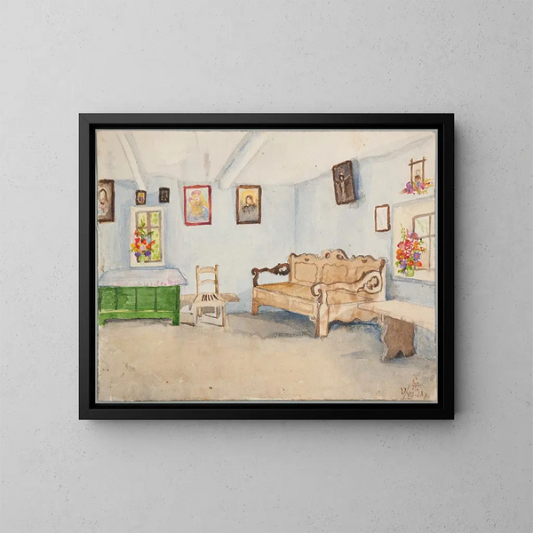 Interior de la habitación - Sofija Paraszczuk — cuadro enmarcado en la pared