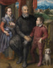 Group portrait painting with the artists Father Amilcare Anguissola and his brothers and sisters Minerva and Astrubale - Sofonisba Anguissola — artwork view