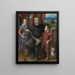 Group portrait painting with the artists Father Amilcare Anguissola and his brothers and sisters Minerva and Astrubale - Sofonisba Anguissola — framed artwork on a wall