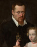 Portrait of a man with his daughter - Sofonisba Anguissola — artwork view