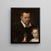 Portrait of a man with his daughter - Sofonisba Anguissola — framed artwork on a wall