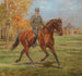 Soldado a caballo frente al pabellón de placer en el Prater - Alexander Pock — vista de la obra
