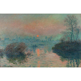 Soleil couchant sur la Seine à Lavacourt, effet d'hiver - Claude Monet | Reproduction Tableau Décoration murale affiche copie