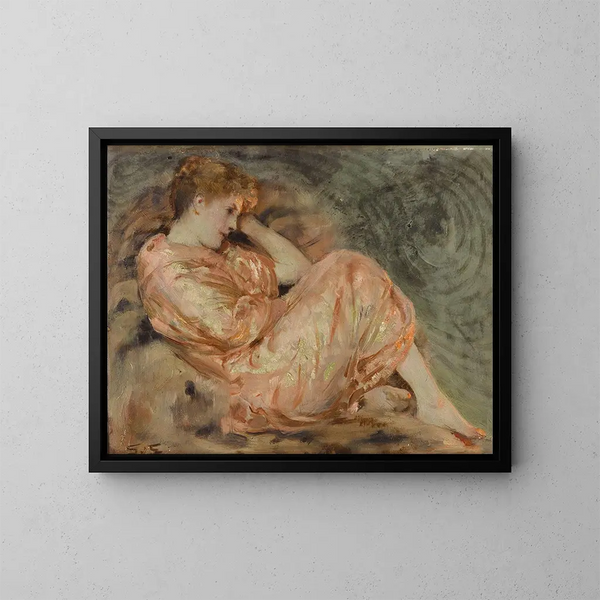 a reclining woman - Solomon Joseph Solomon — framed artwork on a wall