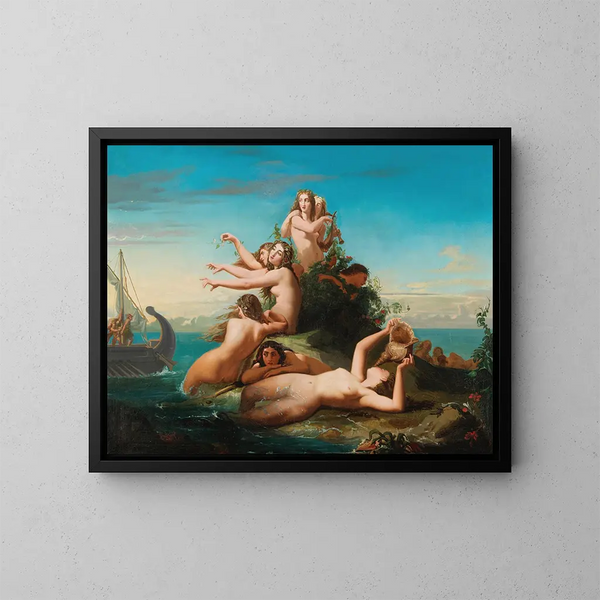 L'appel des sirènes pour Ulises - Escuela española — cuadro enmarcado en la pared