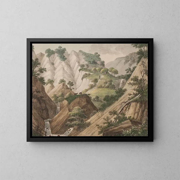 A view of the chalk mountains by Mns - Søren L. Lange — framed artwork on a wall