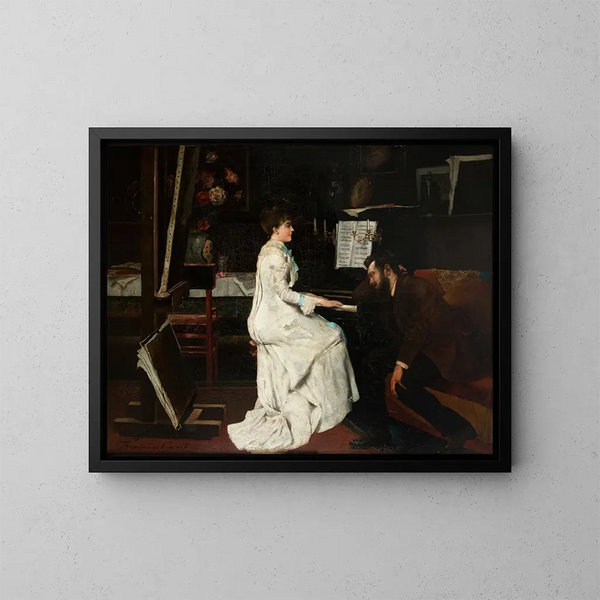 en el piano - Stanisław Lentz — cuadro enmarcado en la pared