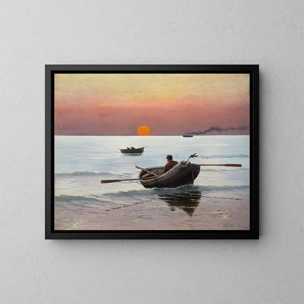 Atardecer en el mar - Stanisław Witkiewicz — cuadro enmarcado en la pared