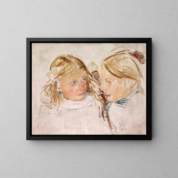 Double portrait painting - Stanisław Wyspiański — framed artwork on a wall