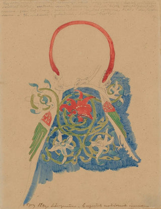 Stanisaw Wyspiaski - Drawing of an ornament with a motif of dragons and vines.webp
