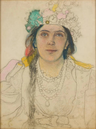 Stanisaw Wyspiaski - Portret Wandy Siemaszkowej w roli Panny Modej w Weselu Stanisawa Wyspiaskiego.webp